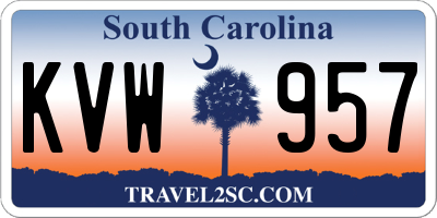 SC license plate KVW957