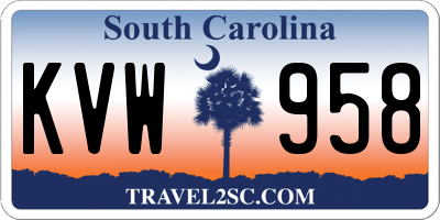 SC license plate KVW958