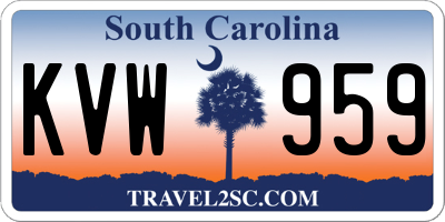 SC license plate KVW959