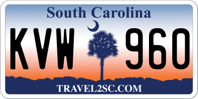SC license plate KVW960