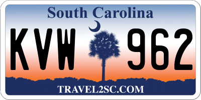SC license plate KVW962