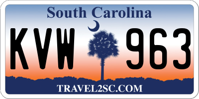 SC license plate KVW963