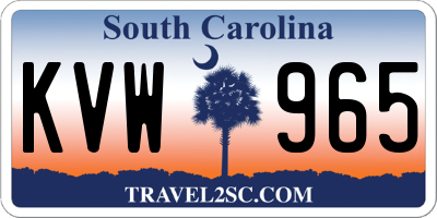 SC license plate KVW965