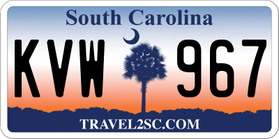 SC license plate KVW967