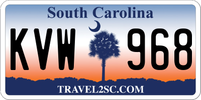 SC license plate KVW968