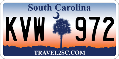 SC license plate KVW972