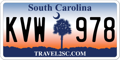 SC license plate KVW978