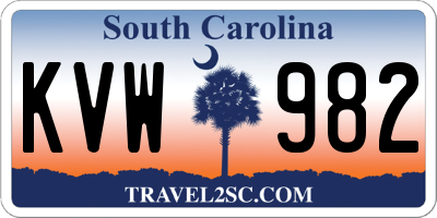 SC license plate KVW982