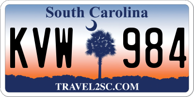 SC license plate KVW984
