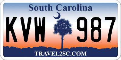 SC license plate KVW987