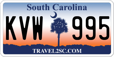 SC license plate KVW995