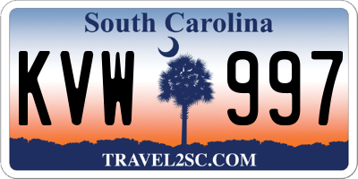 SC license plate KVW997