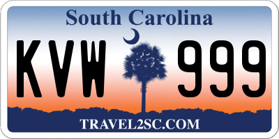 SC license plate KVW999