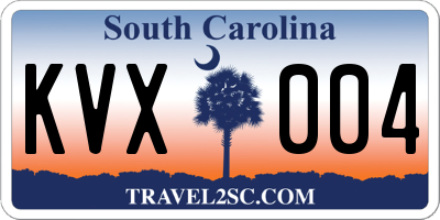 SC license plate KVX004