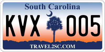SC license plate KVX005