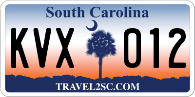 SC license plate KVX012