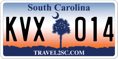 SC license plate KVX014