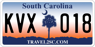 SC license plate KVX018