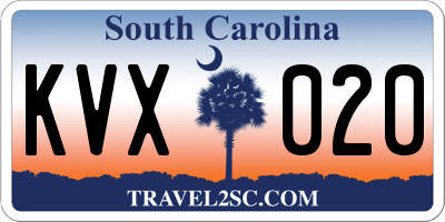 SC license plate KVX020