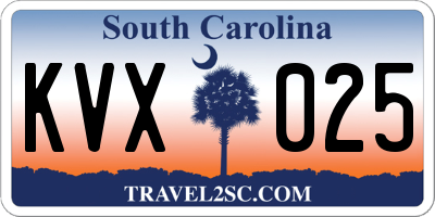 SC license plate KVX025