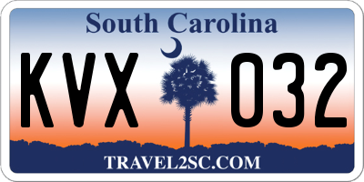 SC license plate KVX032