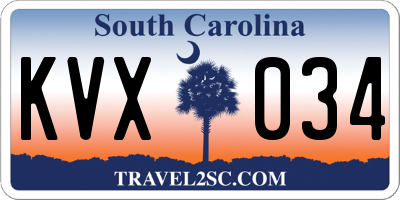 SC license plate KVX034