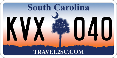 SC license plate KVX040