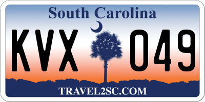 SC license plate KVX049