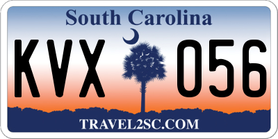 SC license plate KVX056