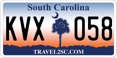 SC license plate KVX058