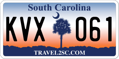 SC license plate KVX061