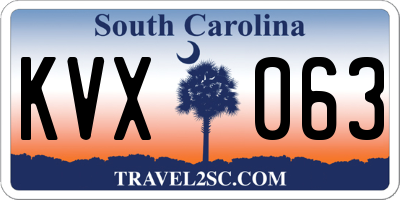 SC license plate KVX063