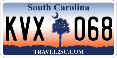 SC license plate KVX068