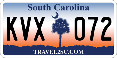 SC license plate KVX072