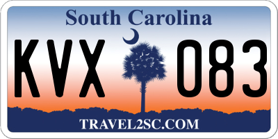 SC license plate KVX083