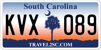 SC license plate KVX089