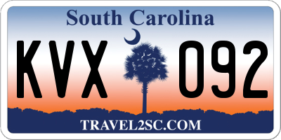 SC license plate KVX092