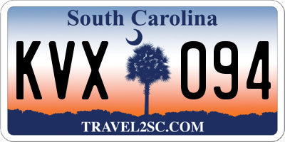 SC license plate KVX094