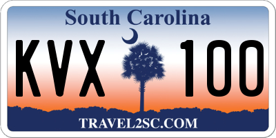 SC license plate KVX100