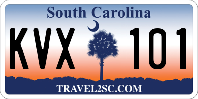 SC license plate KVX101