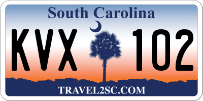 SC license plate KVX102
