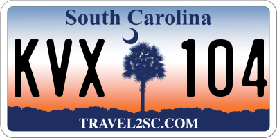 SC license plate KVX104