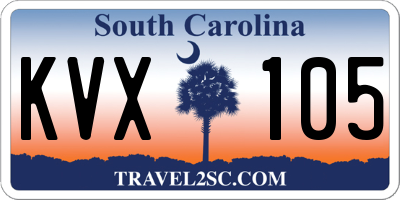 SC license plate KVX105