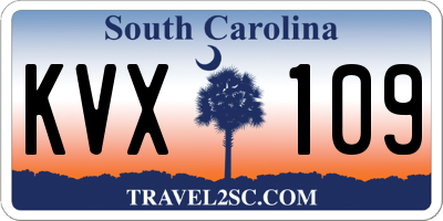 SC license plate KVX109