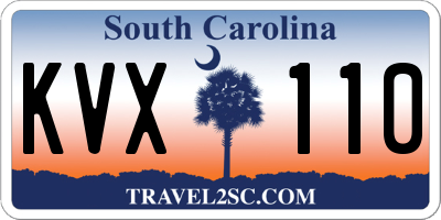 SC license plate KVX110