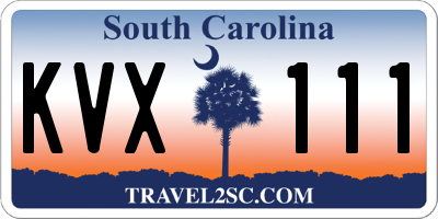 SC license plate KVX111