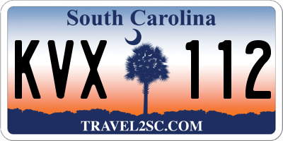 SC license plate KVX112