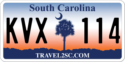 SC license plate KVX114