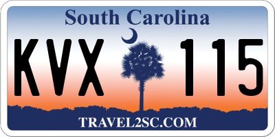 SC license plate KVX115