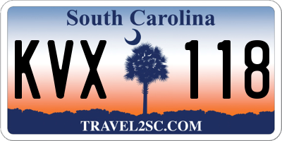 SC license plate KVX118